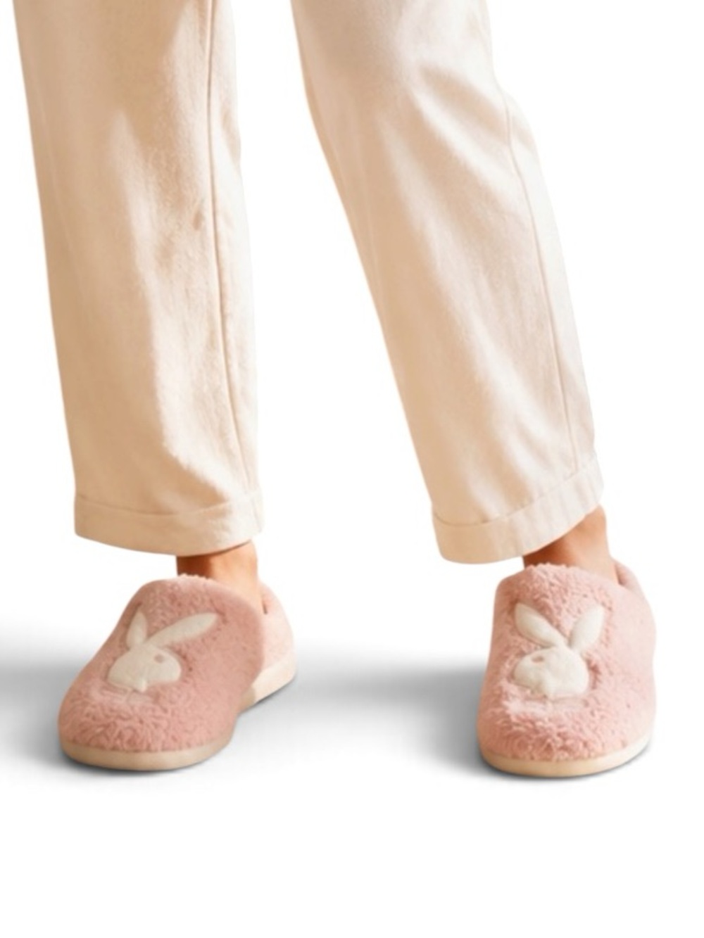 PLAYBOY Slip On Playboy Bunny Head Slippers Pink Size S NEW
